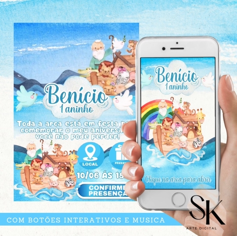 Convite Interativo Animado: Arca de Noé