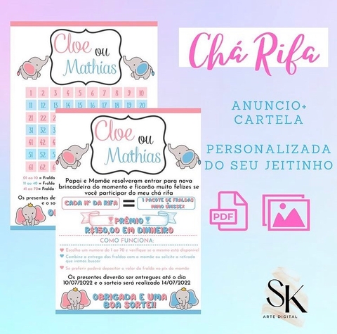 Chá Rifa Unissex de Elefantinho