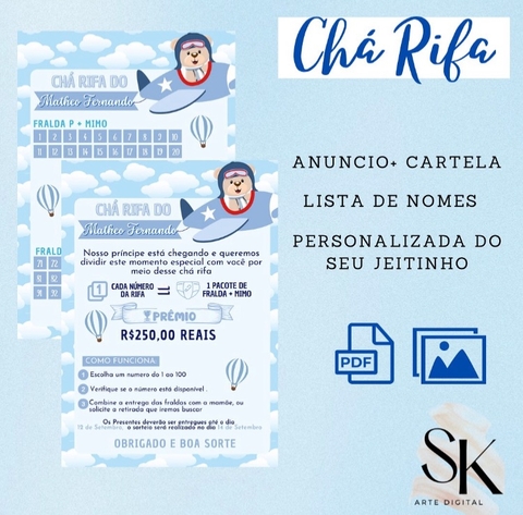 Chá Rifa Ursinho Aviador
