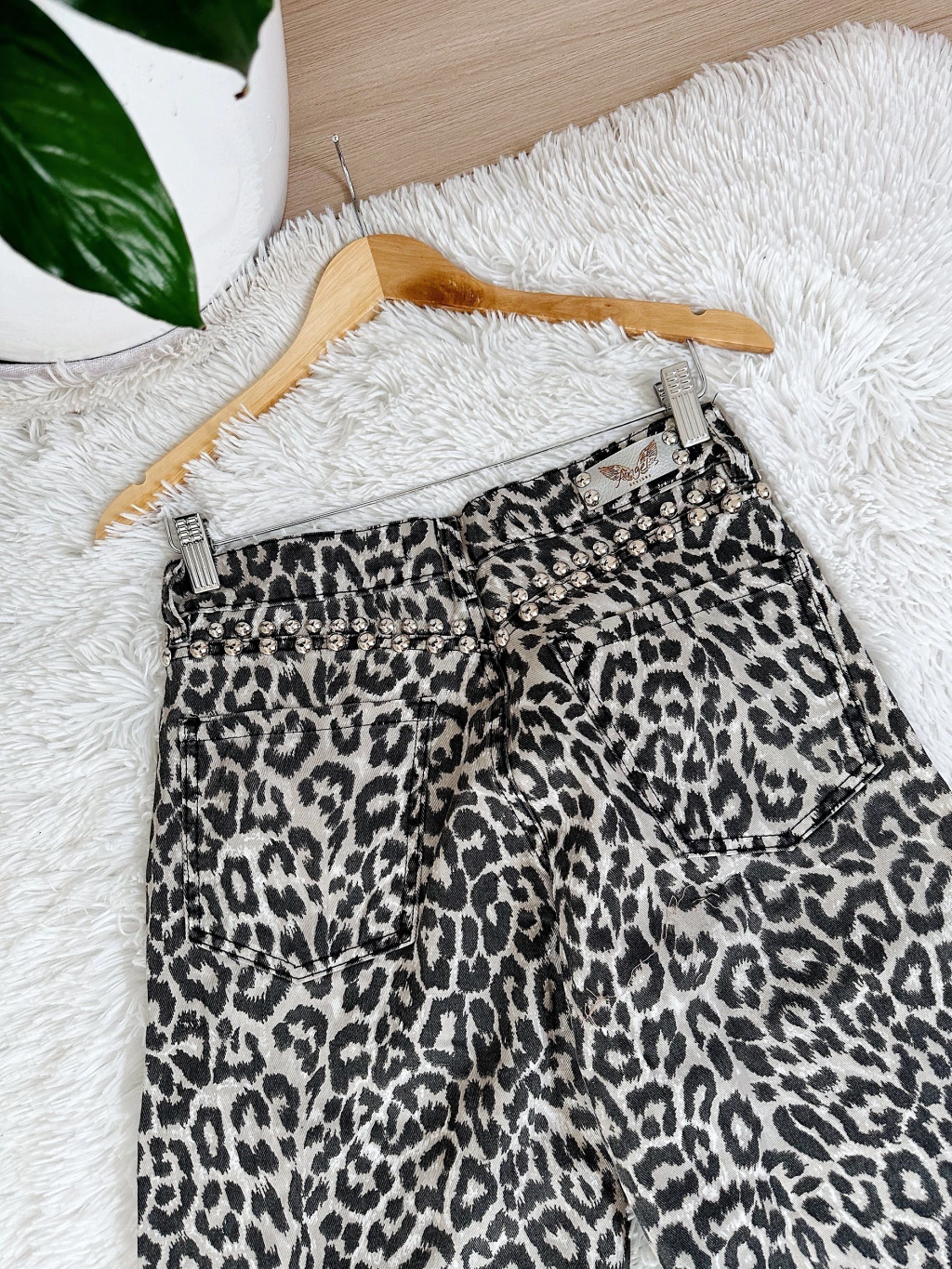 Wide Leg Animal negro