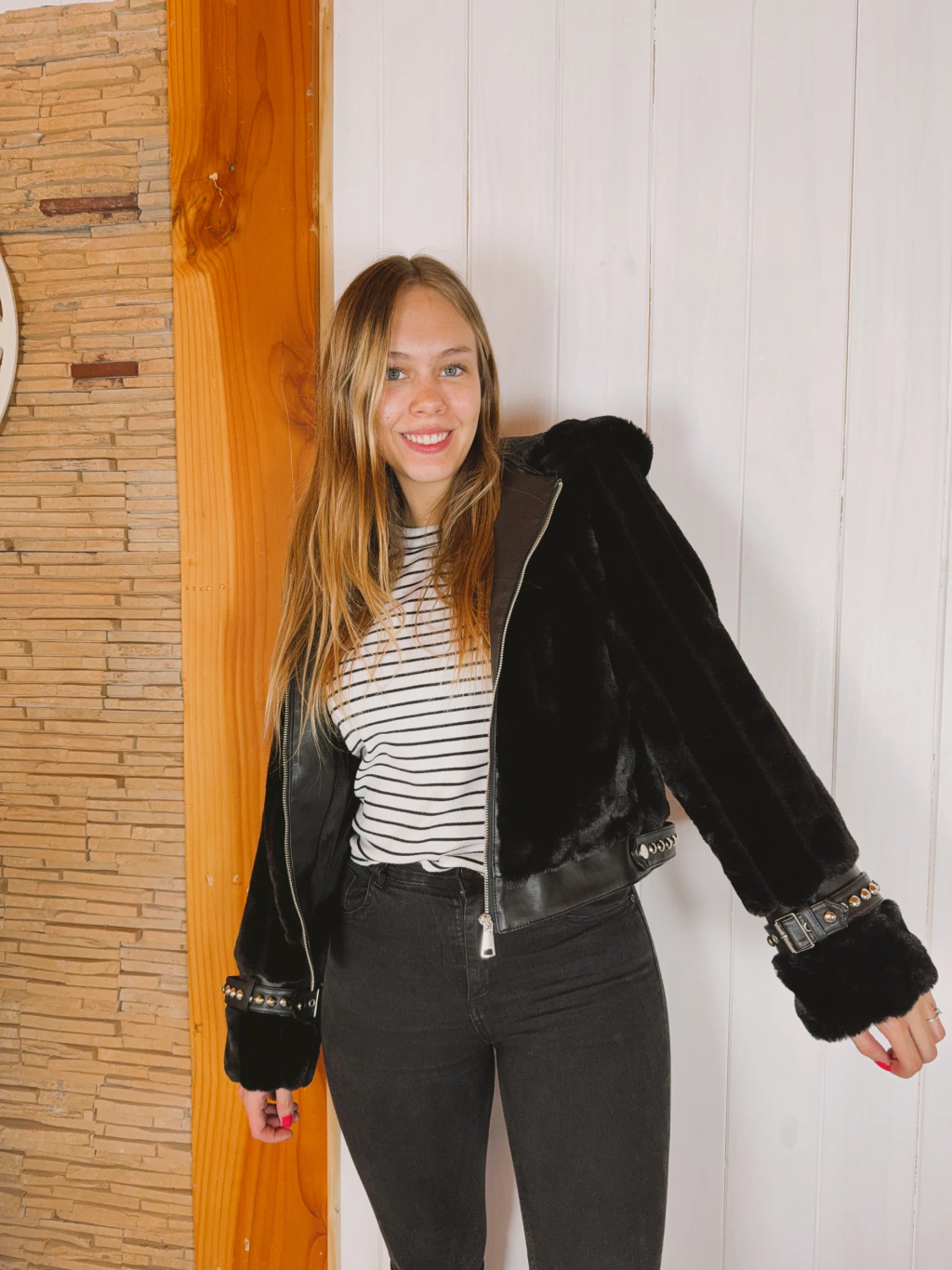 Campera Tiffany Ecocuero + Peluche