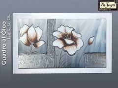 CUADRO DECORATIVO FLORES AL OLEO MSW-027 - comprar en línea