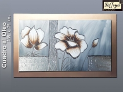 CUADRO DECORATIVO FLORES AL OLEO MSW-027 - La Joya Dekoraciones