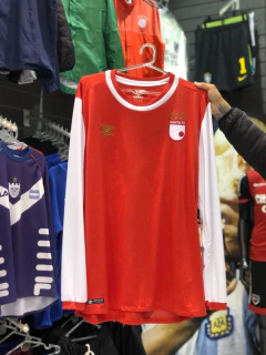 Camiseta Independiente de Santa Fe Manga Larga Titular 2016 Umbro + Número + Nombre - Tomydeportes