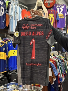 Camiseta Flamengo Arquero 2021 Número 1 Diego Alves + Parche