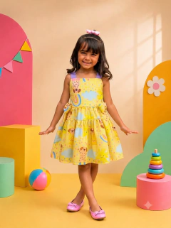 VESTIDO ALINE , ESTAMPA : DOCE AVENTURINHA