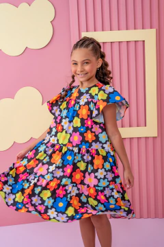 VESTIDO NATHALIA , ESTAMPA : ARTE EM FLOR - loja online