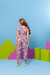 MACACÃO BIA, ESTAMPA: FELINO FLORAL - LARI KIDS MODA INFANTIL