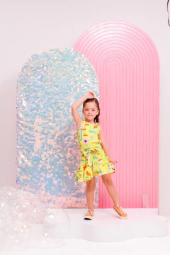 CONJUNTO LUIZA , ESTAMPA : MUNDO GARDEN - LARI KIDS MODA INFANTIL