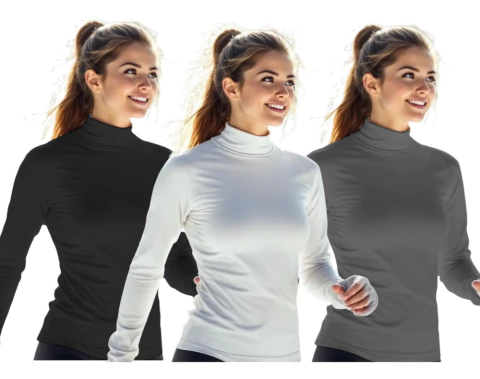 Polera Termica Dama X3 - Blanco Negro Gris