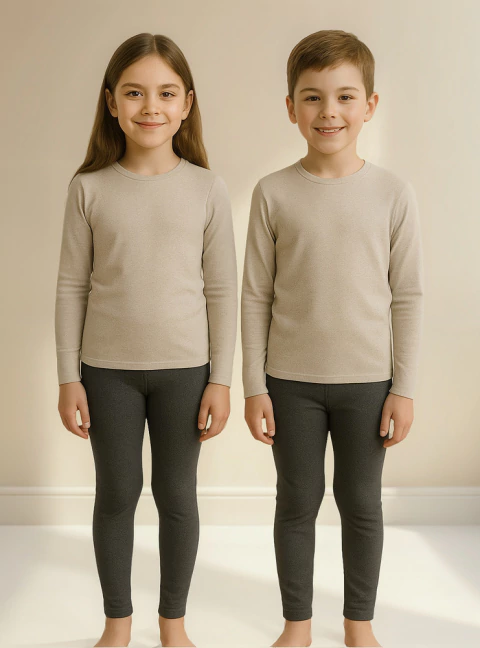 Calza Termica Lisa - Gris Topo