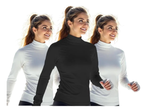 Polera Termica Dama X3 - Blanco Blanco Negro