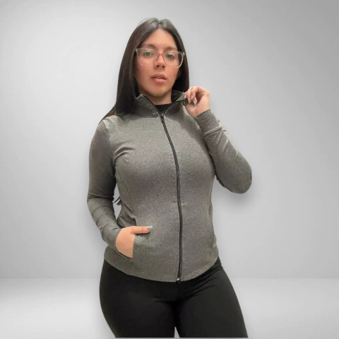 Campera Lycra Dama - Gris Jasp. Claro - comprar online