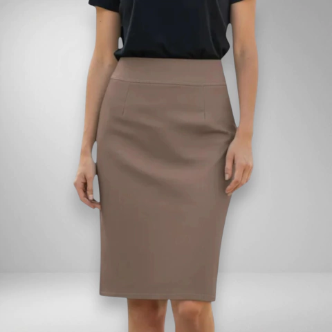 Pollera Bengalina Pinzas - Tostado - comprar online