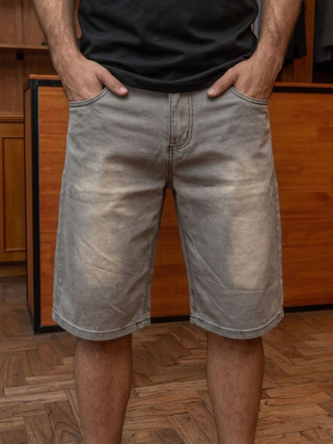 Bermuda | Jean Baggy Gris Claro Localizada