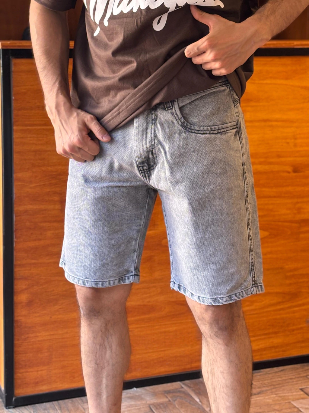 Bermuda | Jean Mom Gris Gastado