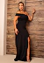 Vestido Longo Elegante Com Fenda Ombro Único Festa I Z1222 na internet