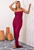 Vestido Longo Feminino Com Fenda Elegante Estiloso Festa Bordô I Z23 - comprar online