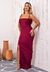Vestido Longo Feminino Com Fenda Elegante Estiloso Festa Bordô I Z23 na internet