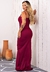 Vestido Longo Feminino Com Fenda Elegante Estiloso Festa Bordô I Z23 - Unnah Moda Feminina Balada