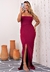 Vestido Longo Feminino Com Fenda Elegante Estiloso Festa Bordô I Z23 - loja online