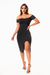 Vestido Demi Ombro a Ombro Curto Com Fenda I UN129 - comprar online