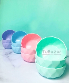 Bowl/ compotera chica facetado pastel x1