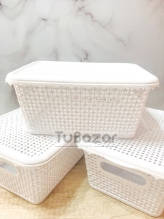 Canasto calado con tapa grande - Tu Bazar Online
