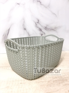 Canasto con manija simil mimbre
