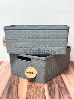 Canasto plastico simil yute 12 lts - Tu Bazar Online