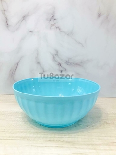 Ensaladera plástica a rayas grande - Tu Bazar Online