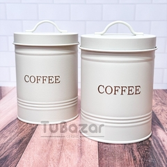 Lata vintage cafe acero pintado