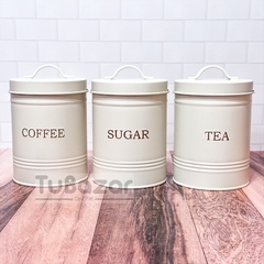Lata vintage cafe acero pintado - Tu Bazar Online