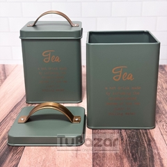 Lata vintage te acero pintado - comprar online