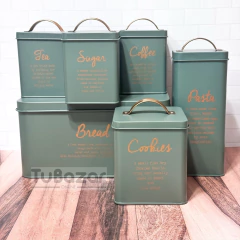 Lata vintage pastas acero pintado - Tu Bazar Online