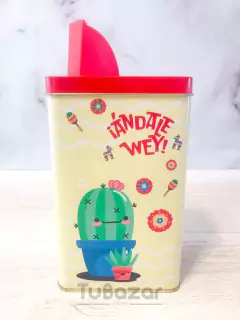 Lata rectangular con vertedor vinilo en internet