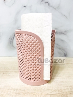 Porta rollo canasta plástico calado en internet