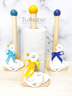 Porta rollo de madera patito - comprar online