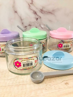 Pote multiuso de vidrio con cuchara - comprar online