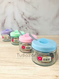 Pote multiuso de vidrio con cuchara