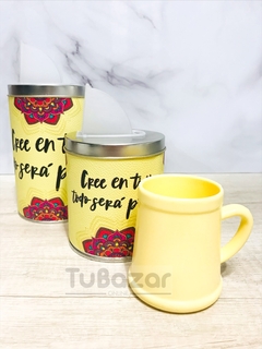 Set matero estampado (yerbera, azucarera y mate de plástico) - comprar online
