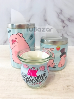Set matero vinilo (yerbera, azucarera y mate de vidrio)