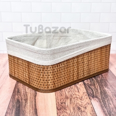 Set x3 canastos de bambu con funda de tela removible Suka en internet