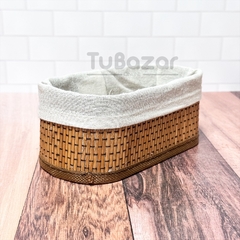 Set x3 canastos de bambu con funda de tela removible Suka - tienda online