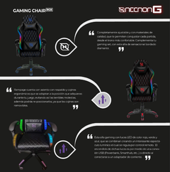 SILLA GAMER NENCON NSG-RGB1 FOAM RGB 140-150KG C/LUMBAR Y CABEZA BK/PK en internet