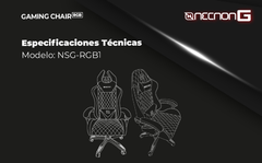 SILLA GAMER NENCON NSG-RGB1 FOAM RGB 140-150KG C/LUMBAR Y CABEZA BK/PK - Comprayhelp