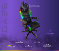 SILLA GAMER NENCON NSG-RGB1 FOAM RGB 140-150KG C/LUMBAR Y CABEZA BK/PK
