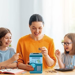 Caja Fuerte Para Niños Banco Electrónico Huella Dactilar Pig - Comprayhelp