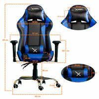 SILLA GAMER XZEAL NEG/AZUL ACERO, PVC ALTO DESEMPEÑO (ZXSXZ10A) - comprar en línea