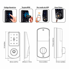 Cerradura Inteligente WIFI 4 Métodos de Apertura App Código Numérico llave RFID llave Física - comprar en línea
